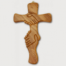 CR FR/017 CROCE DELL'AMICIZIA IN ULIVO cm 28 CIRCA