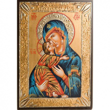 ICONA DIPINTA ROMANIA 18x22 C/CORNICE OPERATA SOGG. VARI