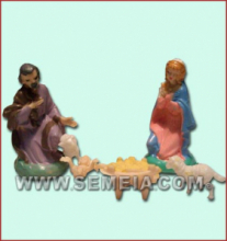 BUSTINA NATIVITA' CON PASTORI COLORATI (5 PEZZI) cm 3,5