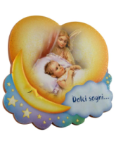 QD FR/046 QUADRETTO NUVOLA PICCOLO CON LUNA "DOLCI SOGNI"