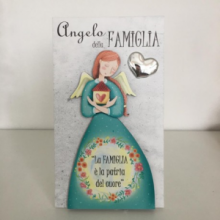 QD RR/015 QUADRETTO ANGELI CON FRASI E STELLA/CUORE ARG. cm 11x19 CIRCA