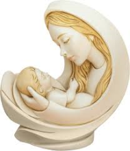 ST FR/060 STATUETTA MADONNA CON BAMBINO IN RESINA DIPINTA A MANO cm 14X6,5x16 h CIRCA C/SCATOLA