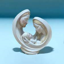 ST FR/061 STATUETTA SACRA FAMIGLIA IN RESINA DIPINTA A MANO cm 12,5X4,5x14 h CIRCA C/SCATOLA