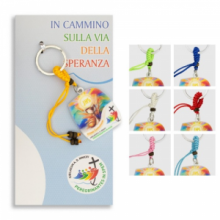 CH FR/036 CONFEZIONE PORTACHIAVI IN POLIMERO DEL GIUBILEO CON CARTONCINO - CORDINI IN COLORI ASSORTITI