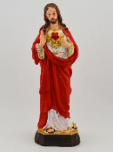 STATUA S. CUORE cm 15 IN RESINA DIPINTA