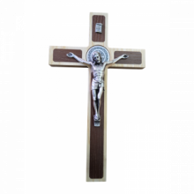 CR FR/149 CROCE SAN BENEDETTO IN LEGNO BICOLORE  cm 16,5x28,5 CIRCA
