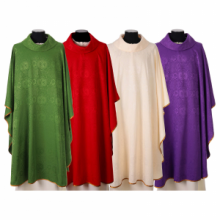 CS TT/014-P CASULA 100%POL. TESSUTO DAMASCATO SENZA RICAMO