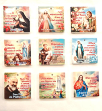 CE FR/003 MAGNETINO RESINA cm 6x6 CON SANTI E FRASI