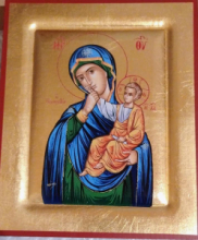 QD SP/190 VERGINE DELLA CAREZZA MANTO BLU C/APPOGGIO RETRATTILE PEFKIS cm 14x17 CIRCA